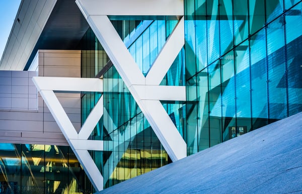 Architectural details of the Convention Center in Baltimore, Maryland.