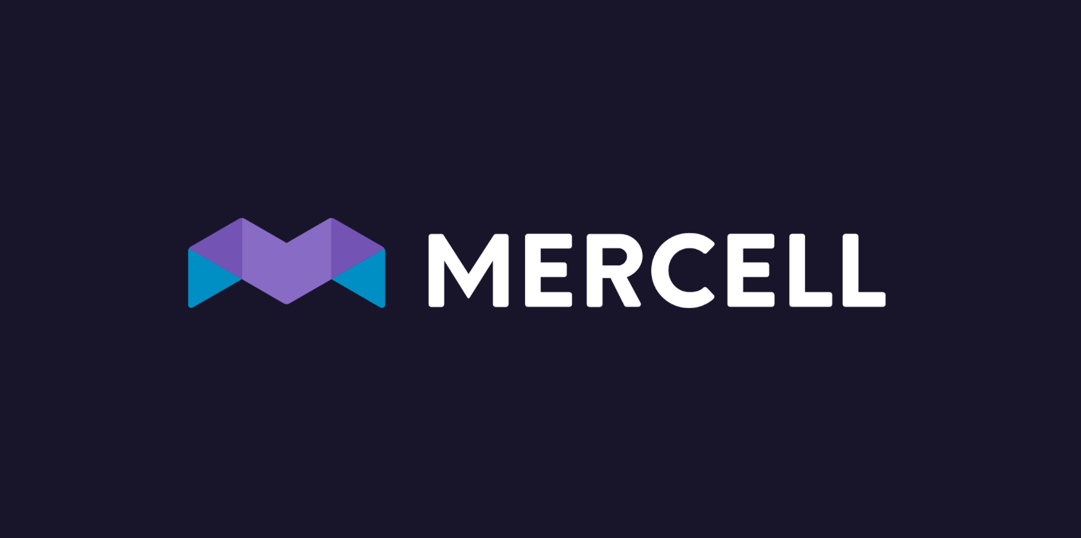 Mercell logo with dark background